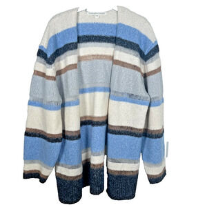 Veronica Beard Cardigan Medium Multicolor Elizabeth Striped Cashmere Blend